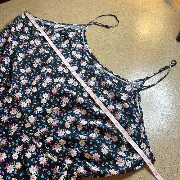 Joe Boxer boho black floral print romper with pockets 3X NWT - Picture 12 of 15